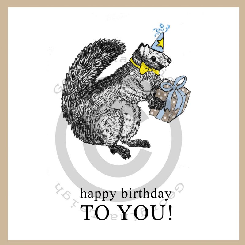 Squirrel Birthday Card